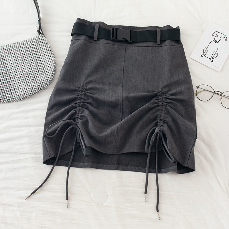 Workwear Style Skirt With High Waist And Thin Words Wrapped Hip Skirt