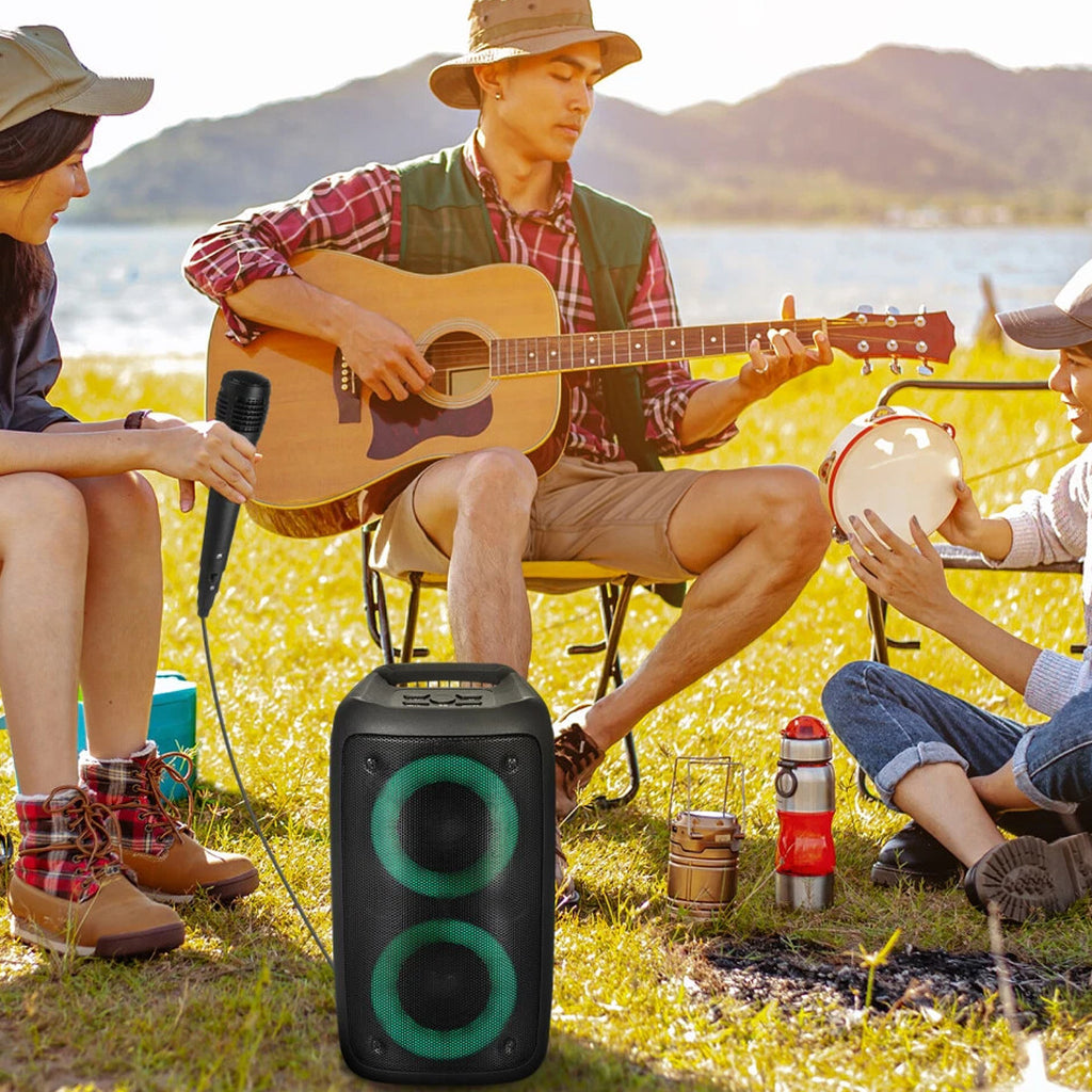 Portable Bluetooth Speaker Sub Woofer Heavy Bass Sound System Party & Mic