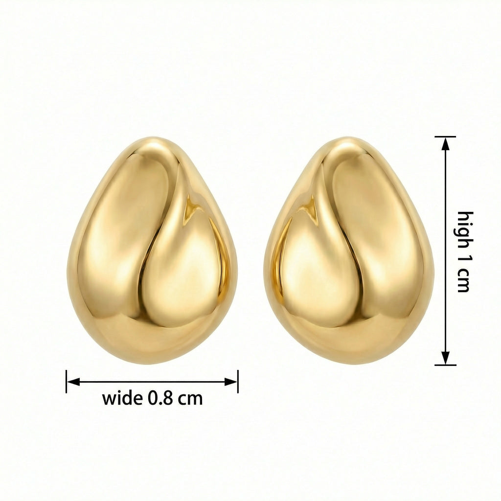 925 Sterling Silver Elegant Minimalist Teardrop Stud Earrings with High-Polished Lustrous Finish