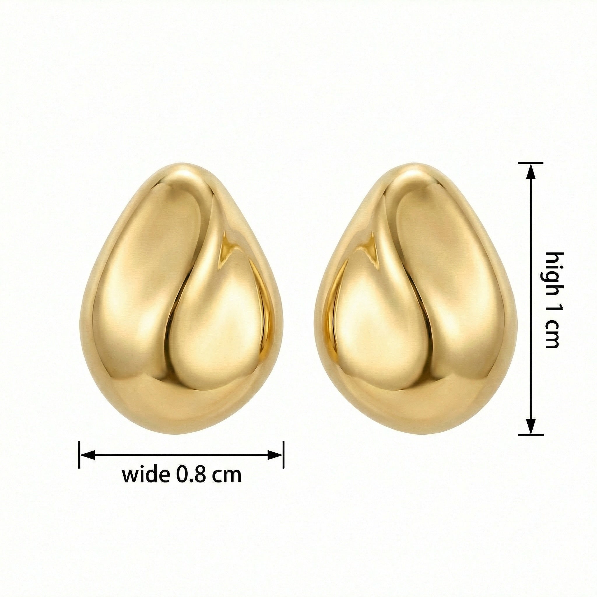 925 Sterling Silver Elegant Minimalist Teardrop Stud Earrings with High-Polished Lustrous Finish
