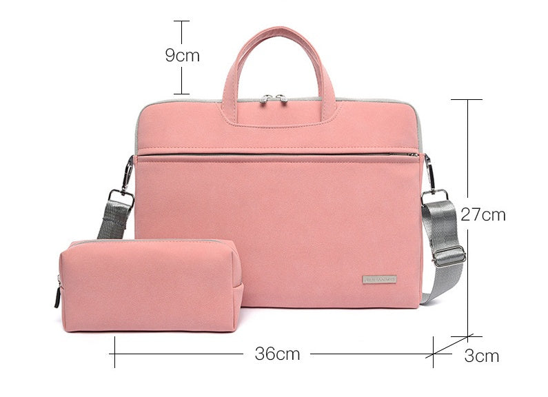 PU Leather Women Laptop Bag Notebook Carrying Case Briefcase For Macbook Air 13.3 14 15.6 Inch Men Handbags Shoulder Mouse