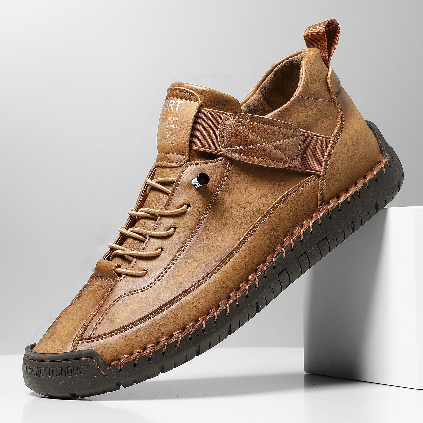 AutumnWinter Flat-Soled Casual Hand-Stitched Mens Shoes