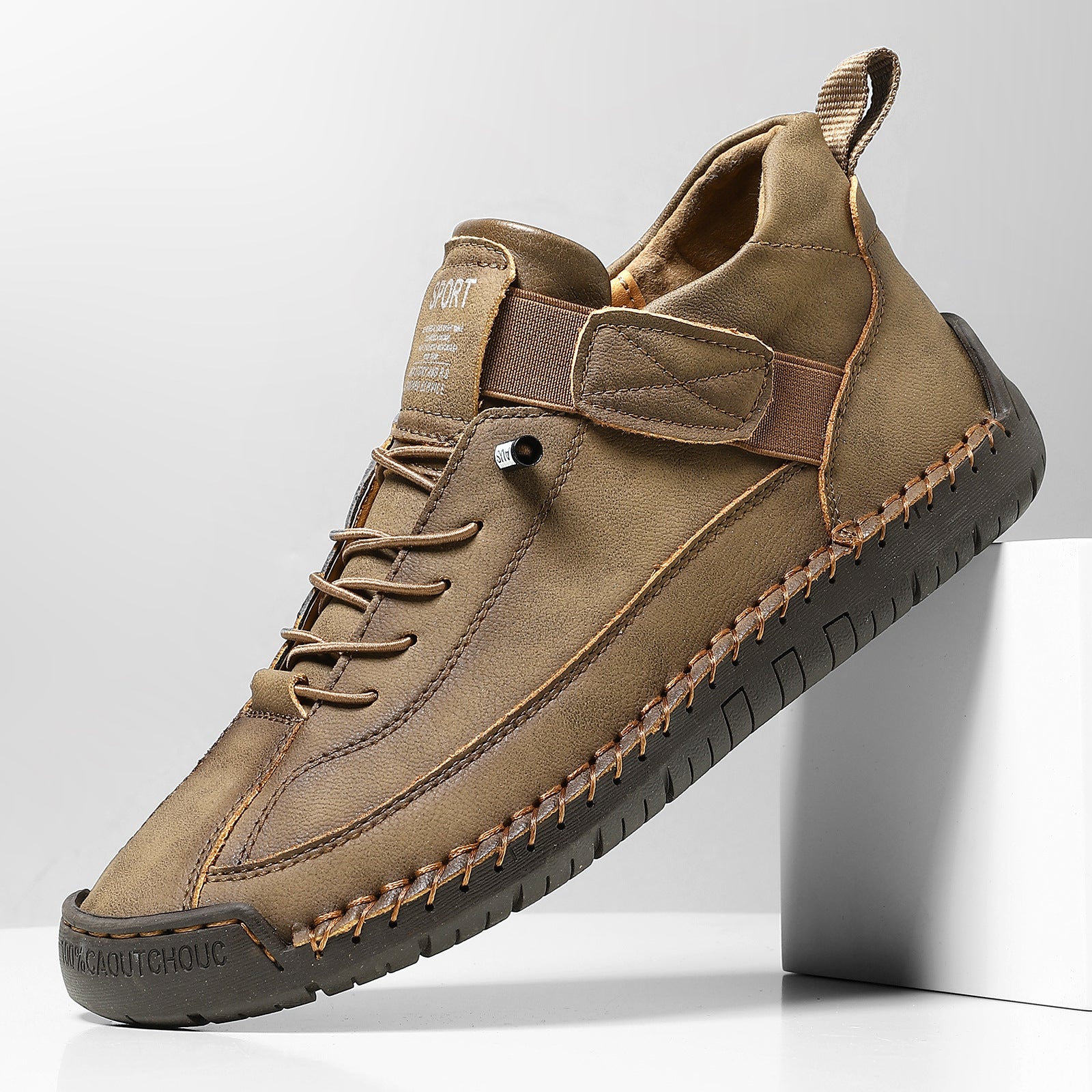 AutumnWinter Flat-Soled Casual Hand-Stitched Mens Shoes