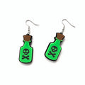 Witch Skull Poison Bottle Earrings