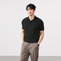 New Mens Short-sleeve Striped Knit Sweater
