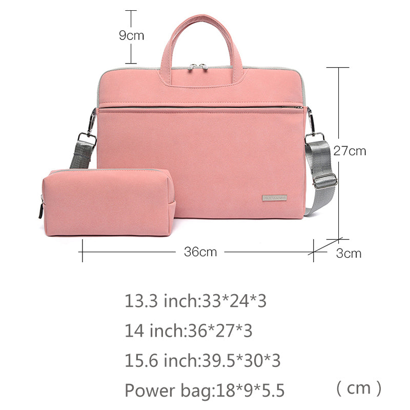 PU Leather Women Laptop Bag Notebook Carrying Case Briefcase For Macbook Air 13.3 14 15.6 Inch Men Handbags Shoulder Mouse