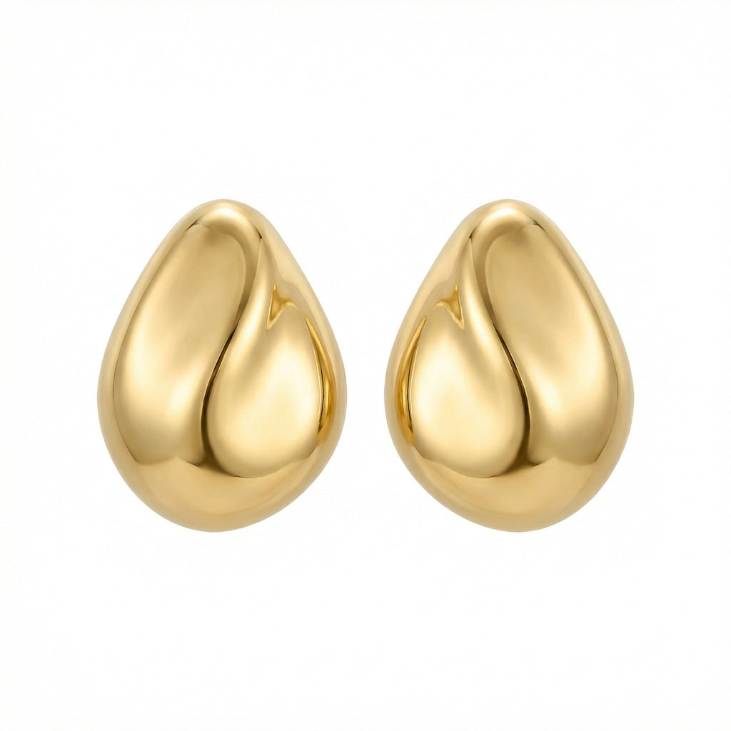 925 Sterling Silver Elegant Minimalist Teardrop Stud Earrings with High-Polished Lustrous Finish