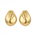 925 Sterling Silver Elegant Minimalist Teardrop Stud Earrings with High-Polished Lustrous Finish