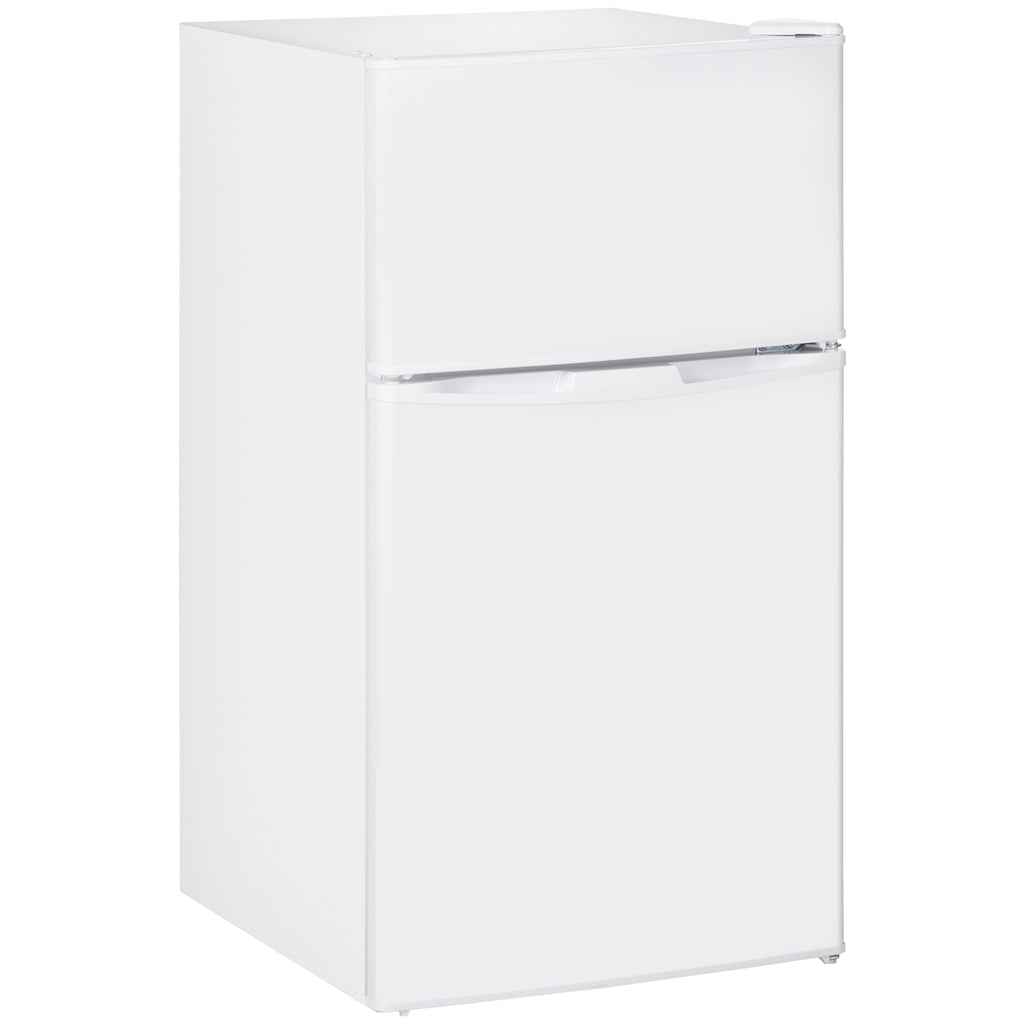 88L Under Counter Fridge Freezer, Small Refrigerator With 5-Setting, 3 Star Freezer Rating, White