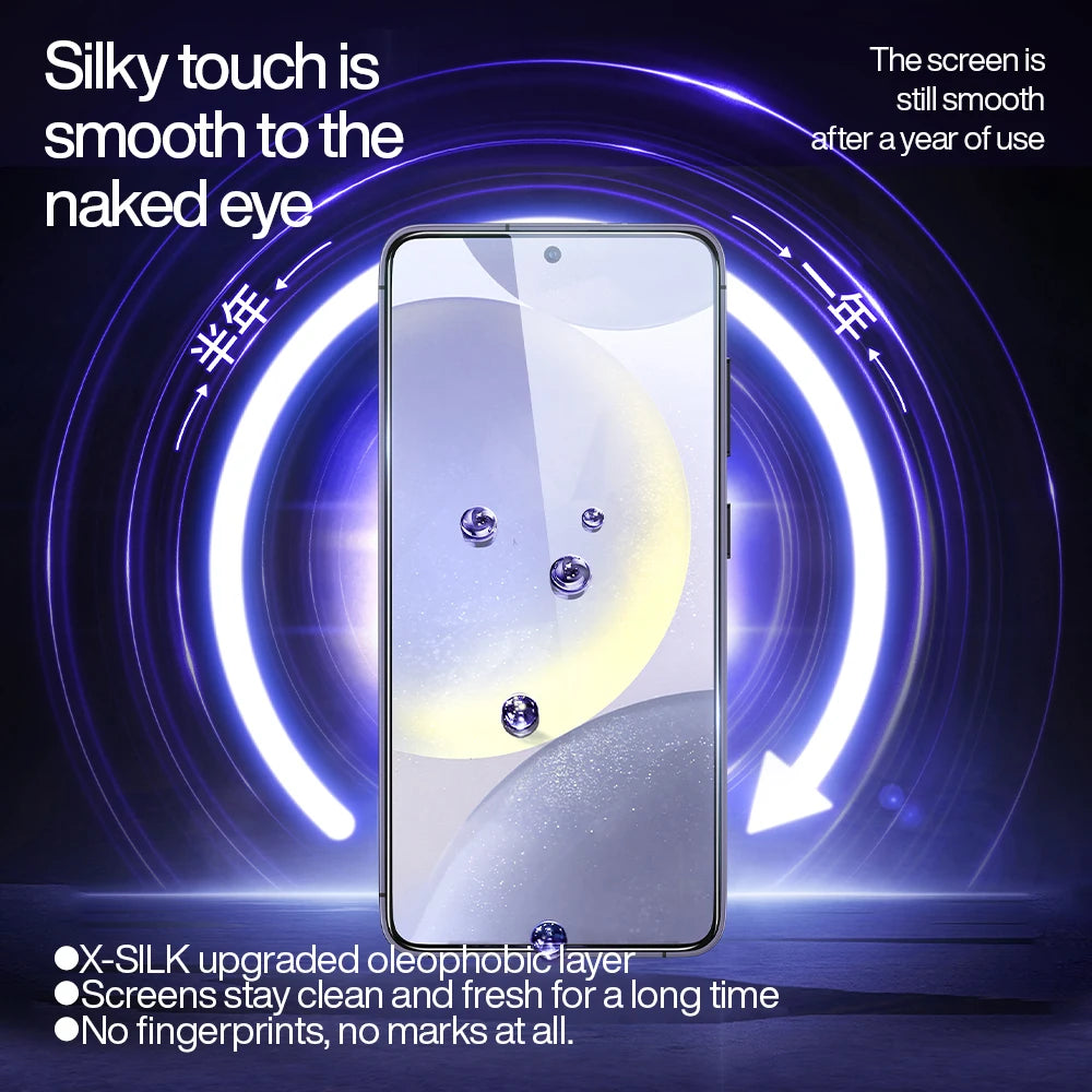 SmartDevil Dust-free Screen Protector for Samsung S25 Ultra HD Clear Tempered Glass Film for Samsung S25 S24 Anti-fingerprint