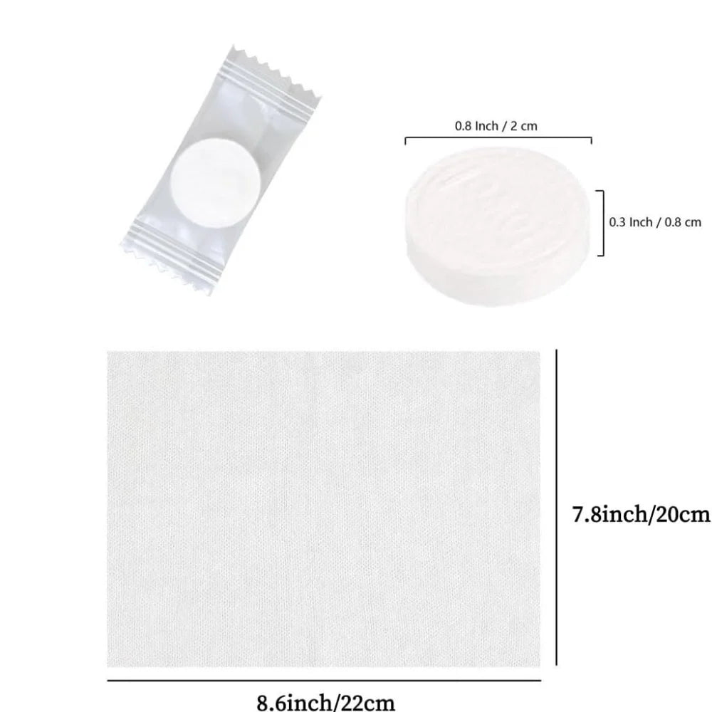 50/100/200 Compressed Towel Cotton Mini Hand Wet Wipes Sheet Towels, Suitable for Travel, Home, Beauty, Camping, Outdoor Sports