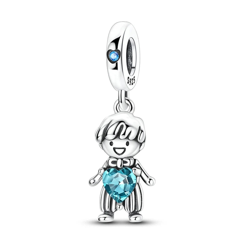 925 Sterling Silver Charms Pendant Beaded Fit Bracelet DIY Boy Girl Family Friendship Charm Making for Women's Fine Jewelry Gift