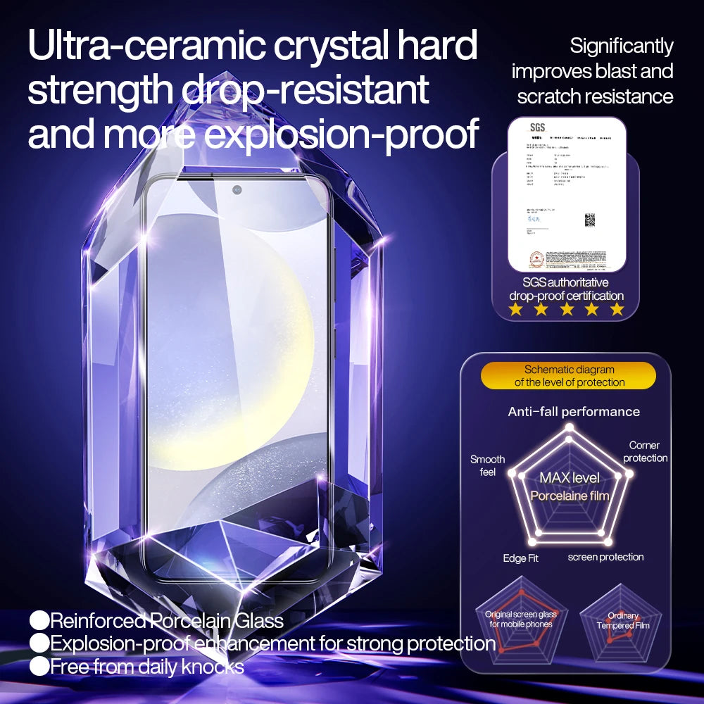 SmartDevil Dust-free Screen Protector for Samsung S25 Ultra HD Clear Tempered Glass Film for Samsung S25 S24 Anti-fingerprint