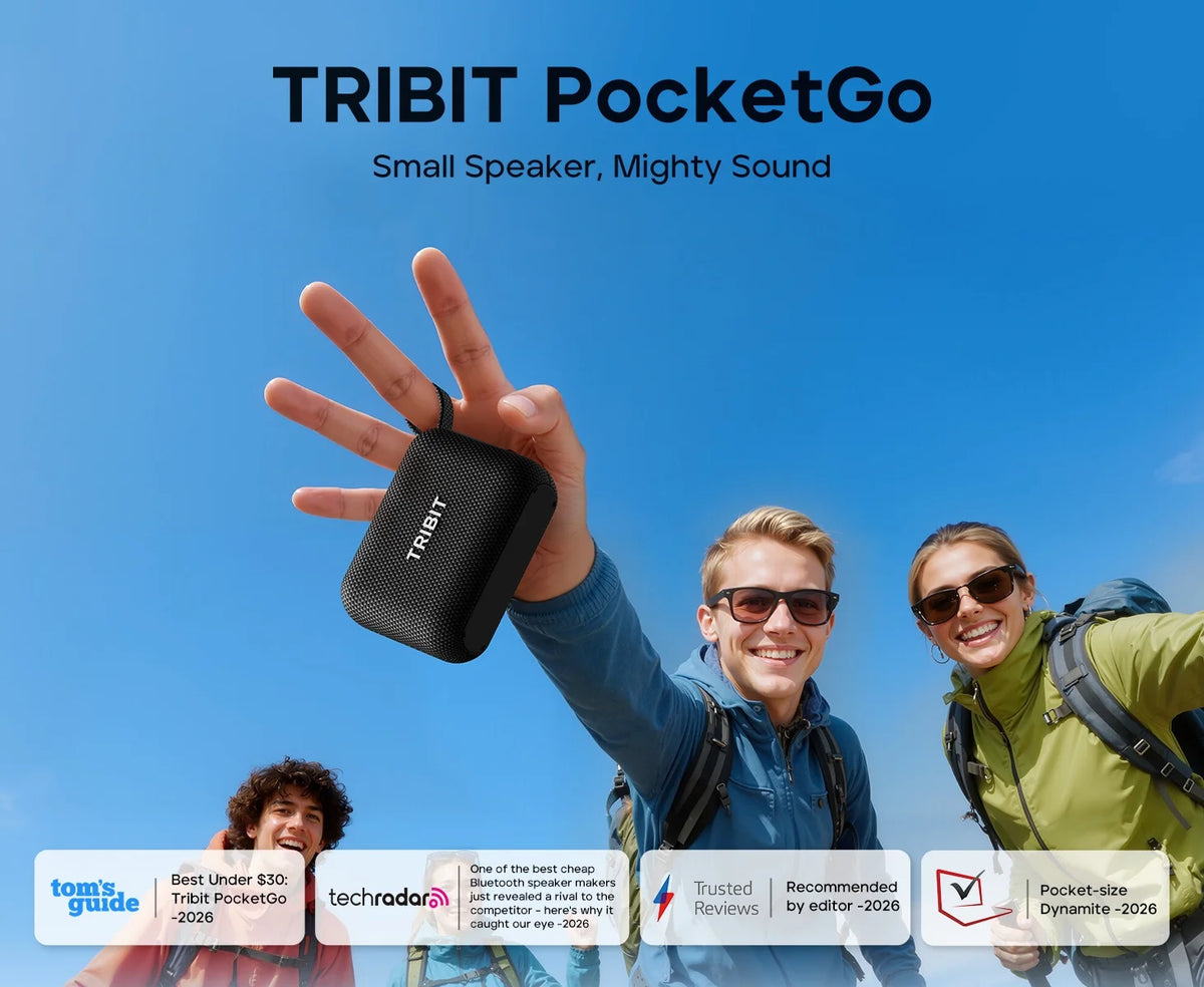 Tribit PocketGo Portable Bluetooth Speaker IP68 Waterproof BT6.0 Built-in Mic TWS APP EQ for Outdoor Pool Party Camping Travel