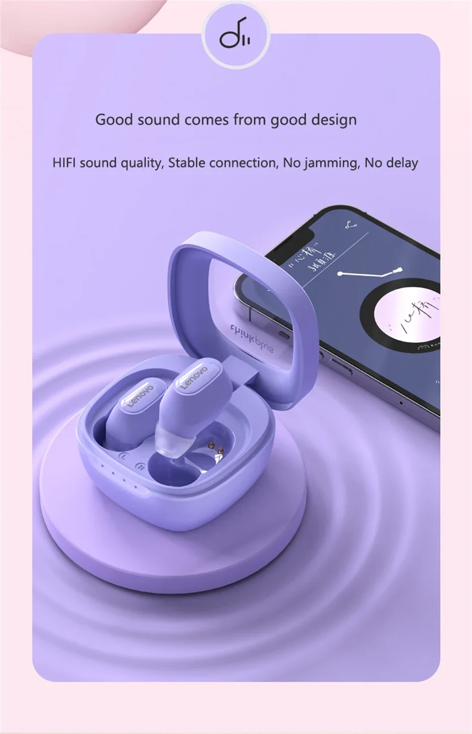 Lenovo XT62 Bluetooth 5.3 Earphones Wireless HiFi Sport Noise Reduction Headset with Mic Touch Control TWS Original Earbuds New