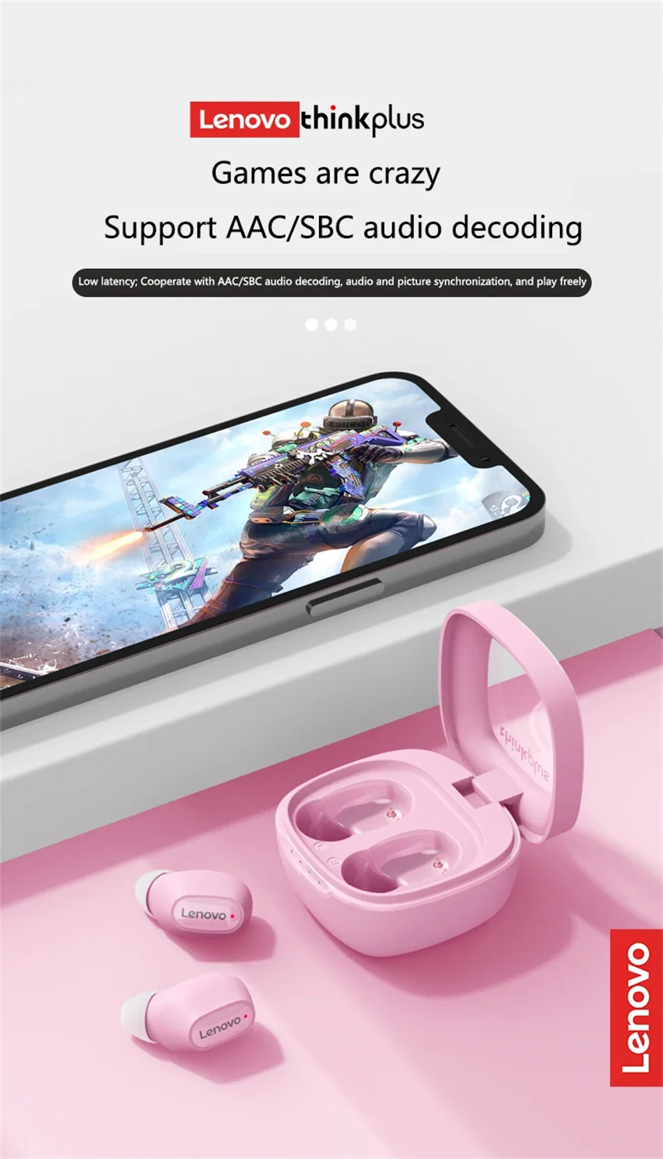 Lenovo XT62 Bluetooth 5.3 Earphones Wireless HiFi Sport Noise Reduction Headset with Mic Touch Control TWS Original Earbuds New