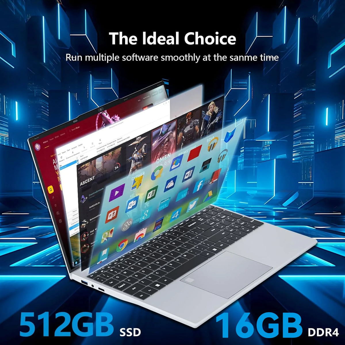FUCHU 2026 Hotselling Fingerprint Unlock Backlit Keyboard 15.6 Inch Laptop Computer 16GB DDR3 RAM 1TB 2TB SSD Intel I3-6006U Notebook Windows 11 Laptops Office Study Game PC