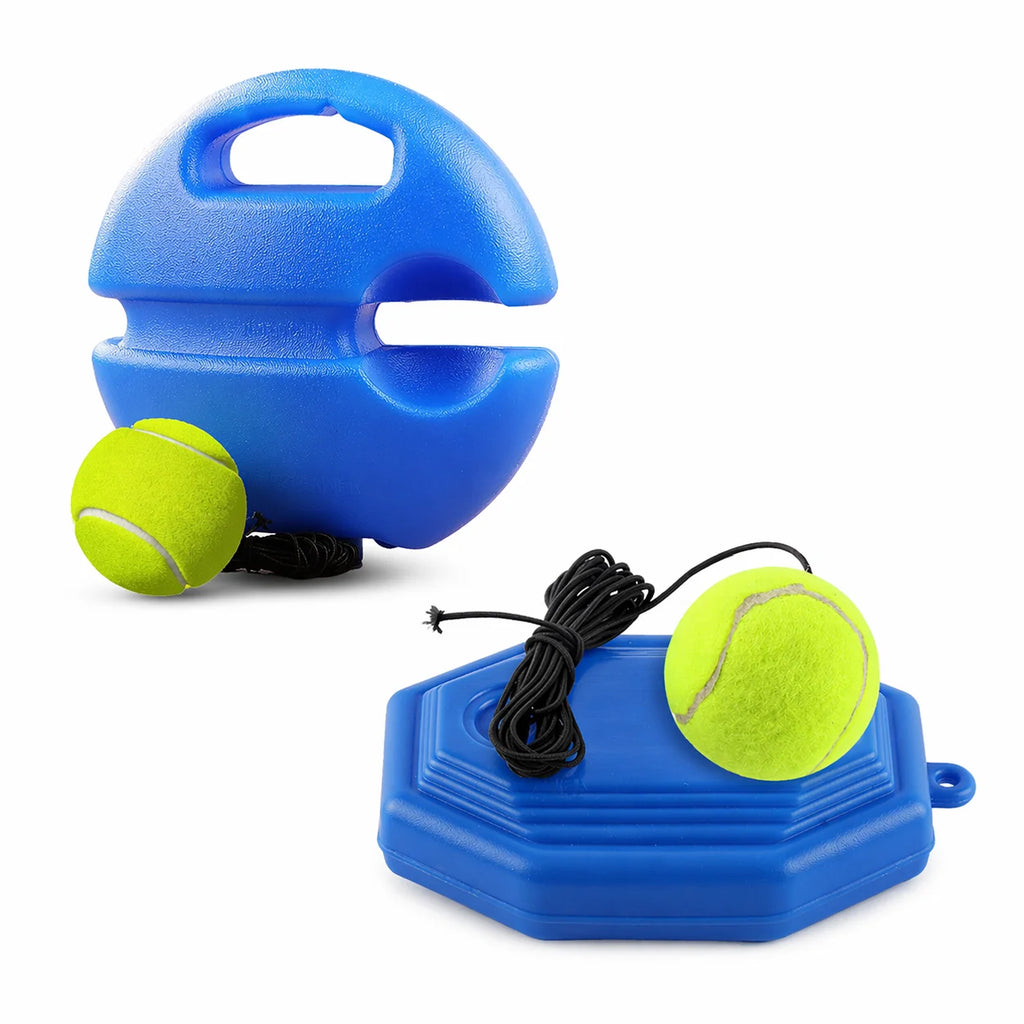 Portable Tennis Trainer Rebound Ball Set Solo Practice Tool with Elastic Cord Training Base for Tennis Practice Anywhere