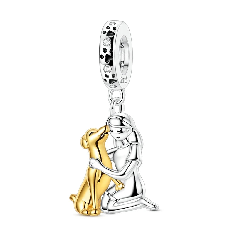 925 Sterling Silver Charms Pendant Beaded Fit Bracelet DIY Boy Girl Family Friendship Charm Making for Women's Fine Jewelry Gift