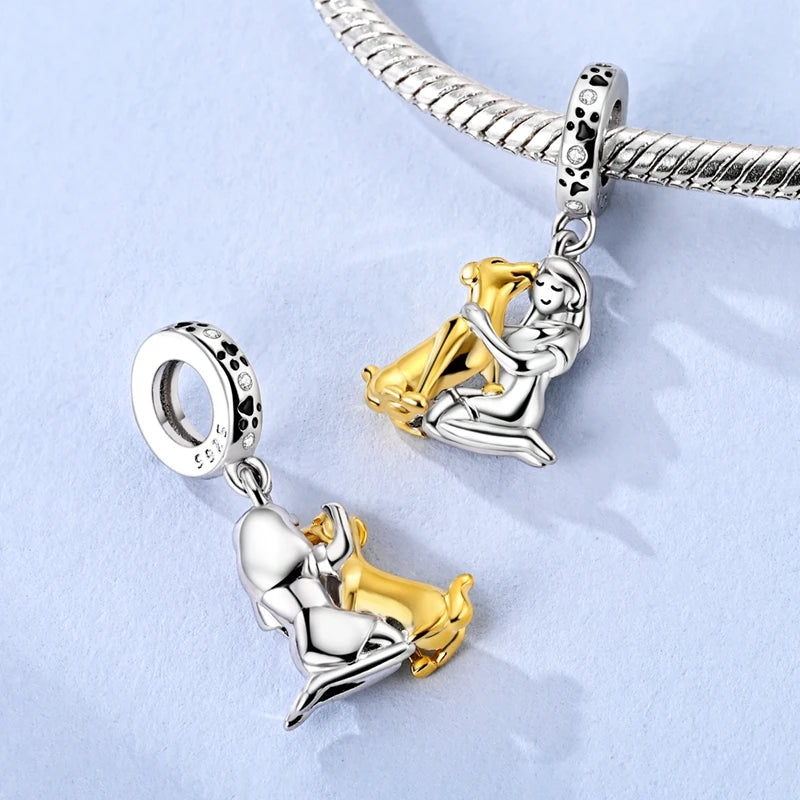 925 Sterling Silver Charms Pendant Beaded Fit Bracelet DIY Boy Girl Family Friendship Charm Making for Women's Fine Jewelry Gift