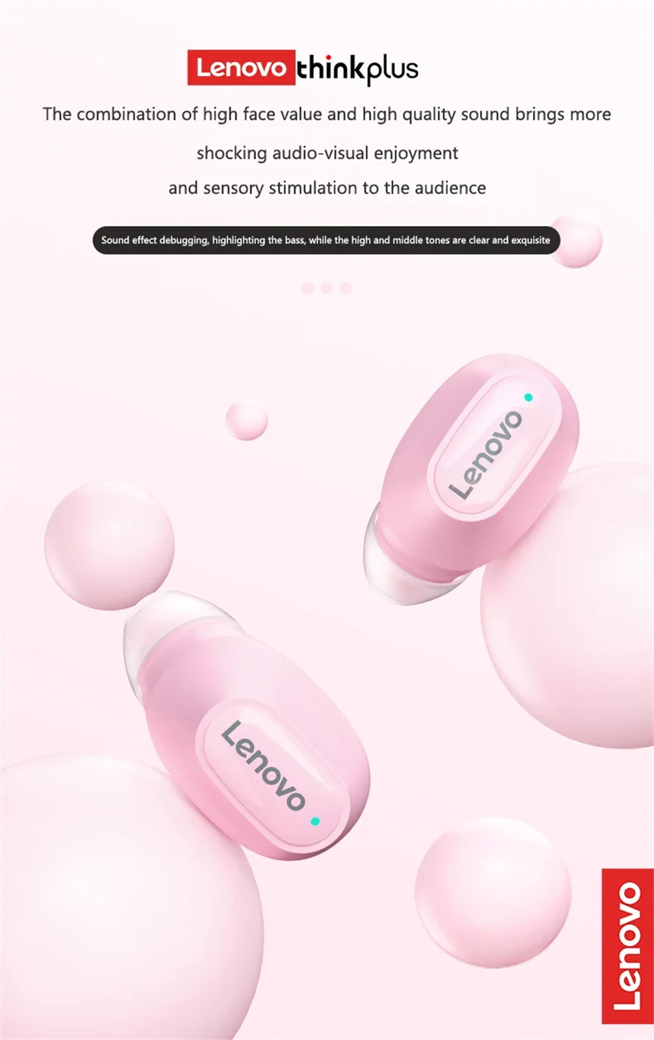 Lenovo XT62 Bluetooth 5.3 Earphones Wireless HiFi Sport Noise Reduction Headset with Mic Touch Control TWS Original Earbuds New