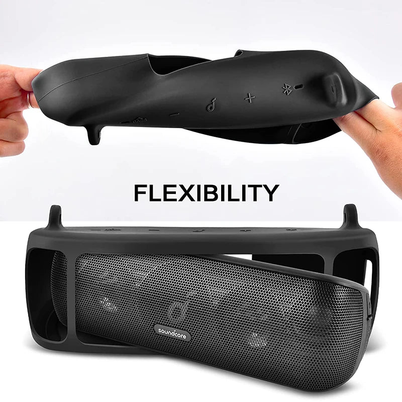ZOPRORE Silicone Case for Anker Soundcore Motion+ Bluetooth Speaker, Waterproof Rubber Travel Carry Pouch with Strap Carabiner