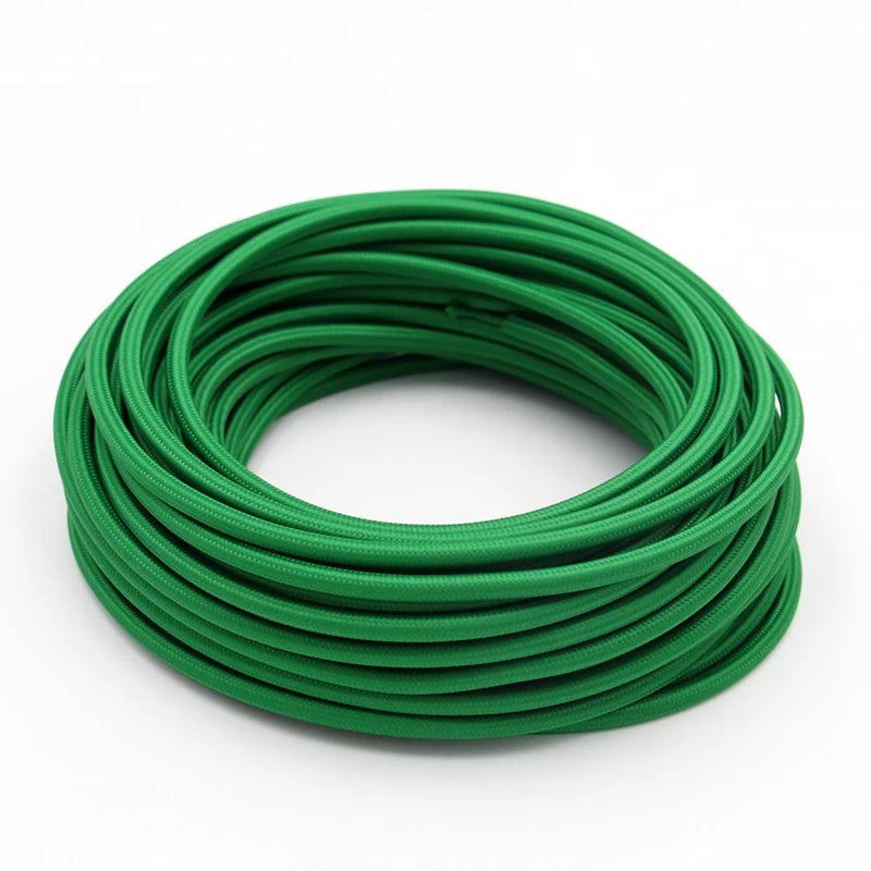 250V 2 Core 0.75mm2 Vintage Textile Cloth Covered Cable Fabric Braided Electrical Wire Flex Colour Cord