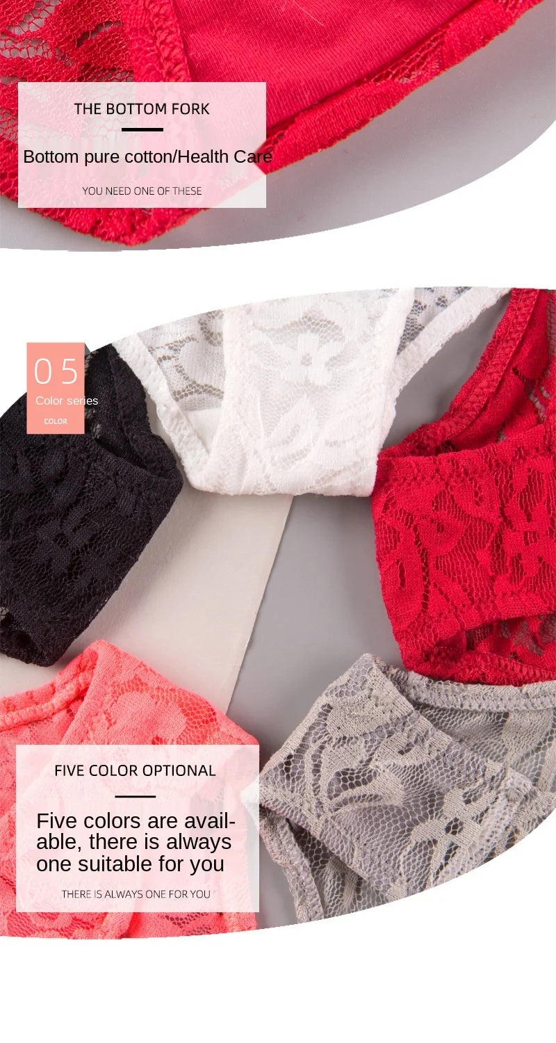 Women's Underwear Sexy Lace Panties Fashion Transparent Comfortable Briefs Low Waist Seamless Underpants Female Sexy Lingerie