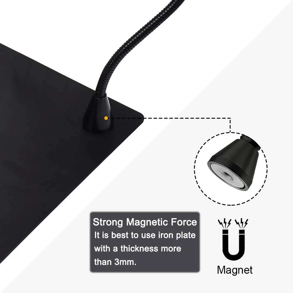 NEWACALOX PCB Fixture Clips Soldering Holder Third Hand Tool Magnetic Flexible Helping Hands with 3X LED Illuminated Magnifier
