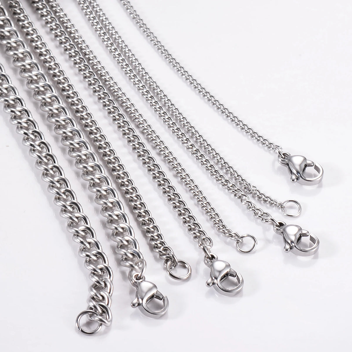 1Pc Stainless Steel Basic Link chain necklace 1.5/2/3/4.5mm necklace chain for DIY pendant necklace jewelry making