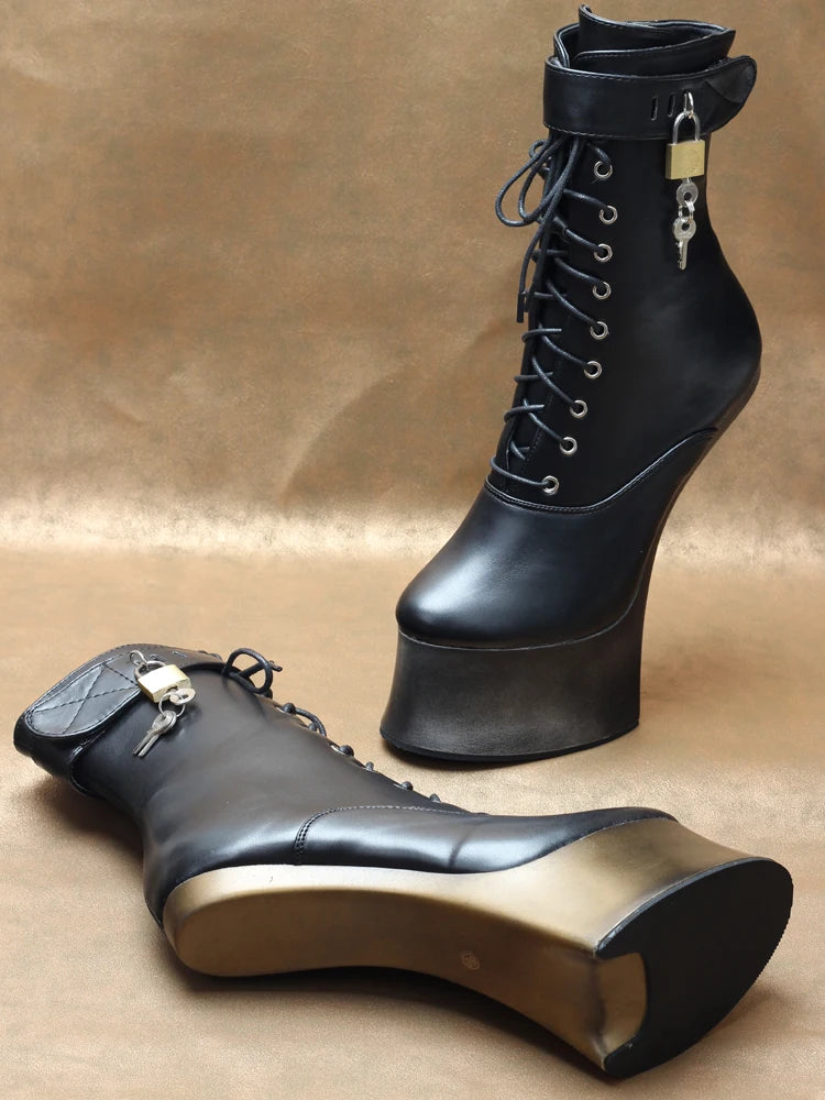 JIALUOWEI 7inch High Heel New Fancy Ponyplay Bootfetish Ankle Platform Boots In Stock Fast Shipping Size36-46