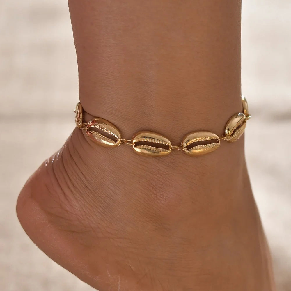 Bohemian Multilayer Shell Beads Anklets For Women Vintage Star starfish Ankle Bracelets on Leg Foot Chain Summer Beach Jewelry