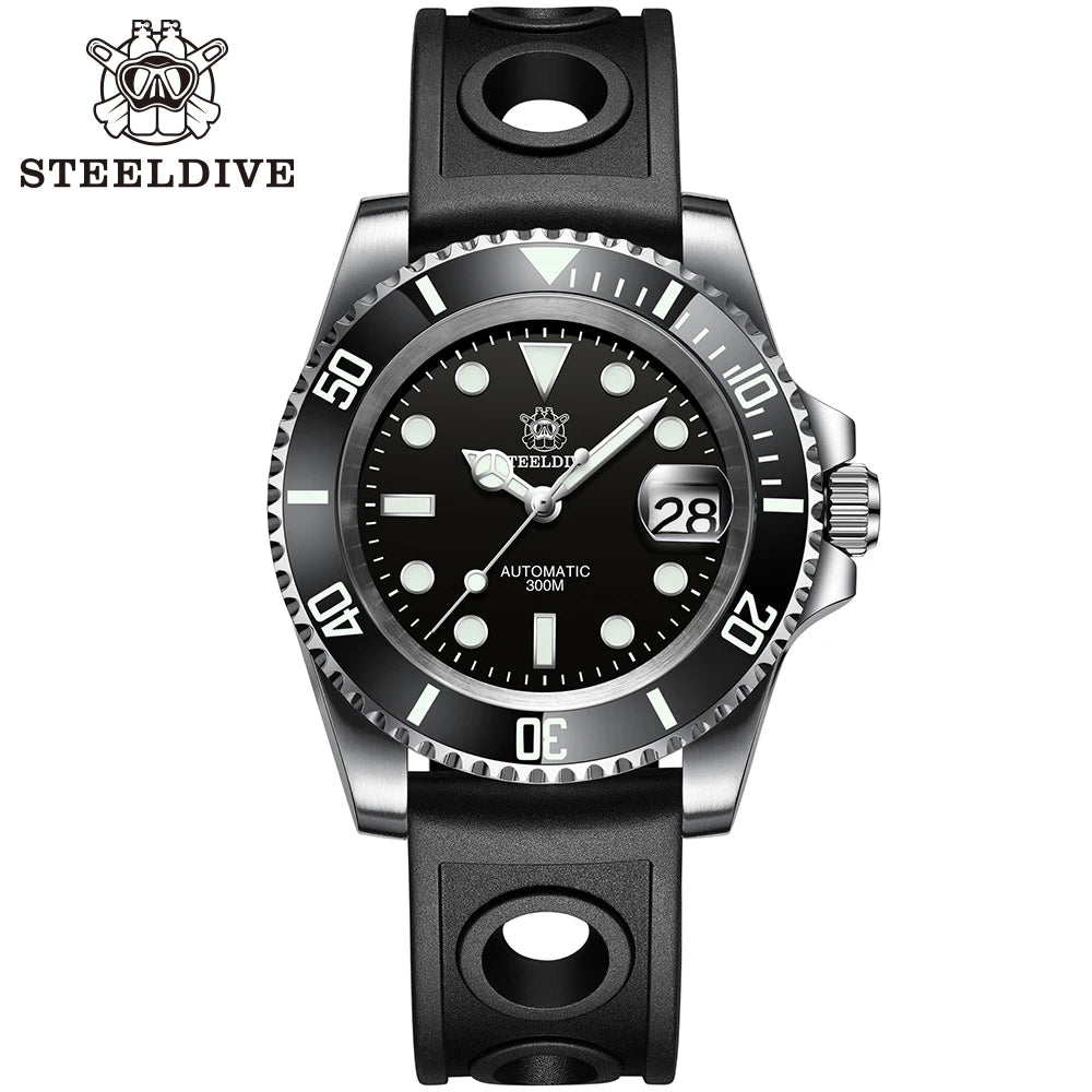 STEELDIVE 1953 Watch NH35 Automatic Mechanical 316L Stainless Steel BGW9 Lume Top Brand 200M Dive Wristwatch Men Reloj Hombre