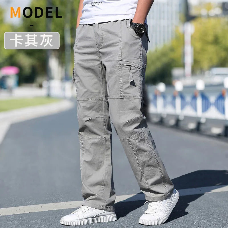 Calças Cargo de Homem Verão Primavera Algodão Roupa de Trabalho Novidade Tamanho Grande 6XL Casuais Escalada Joggers Calças de Treino Calças de Outono Hombre