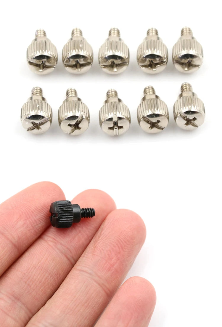 10pcs 6#-32*5/6mmThread Teeth Length 5mm 6mm Computer Pc Case Cooling Fan Toolless Adjustment Screw Thumbscrews Thumb Screw M3.5