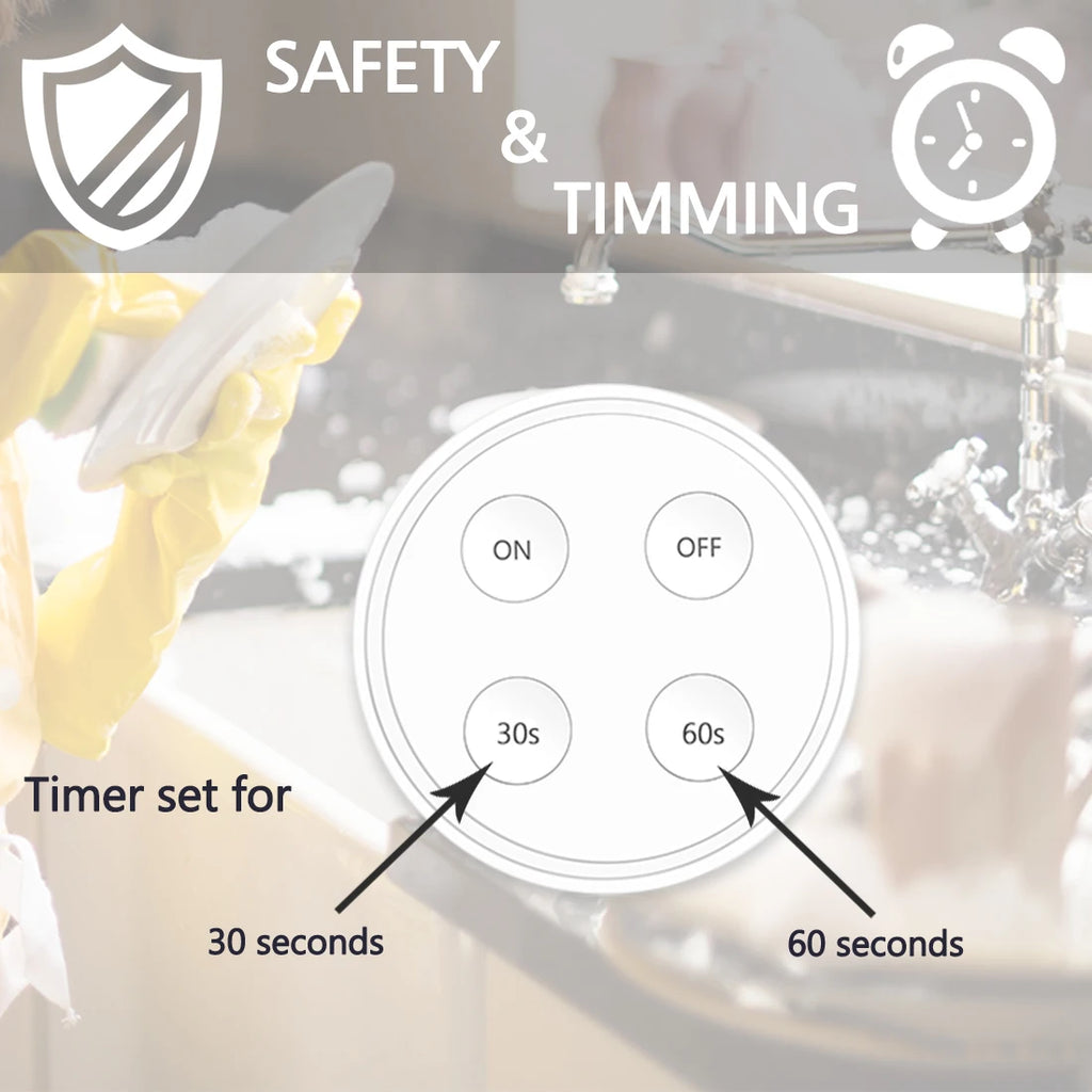 Kitchen Food Garbage Disposal Waste Grinder Remote Control Wireless Switch Timer EU KR Plug 16A Air Switch Replace No Pipe