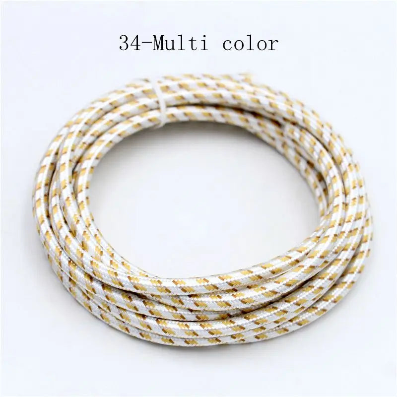 250V 2 Core 0.75mm2 Vintage Textile Cloth Covered Cable Fabric Braided Electrical Wire Flex Colour Cord