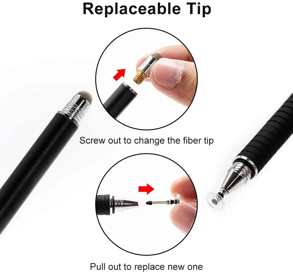 Universal 2 in 1 Fiber Stylus Pen Drawing Tablet Pens Capacitive Screen Caneta Touch Pen for Mobile Phone Smart Pen Accessories