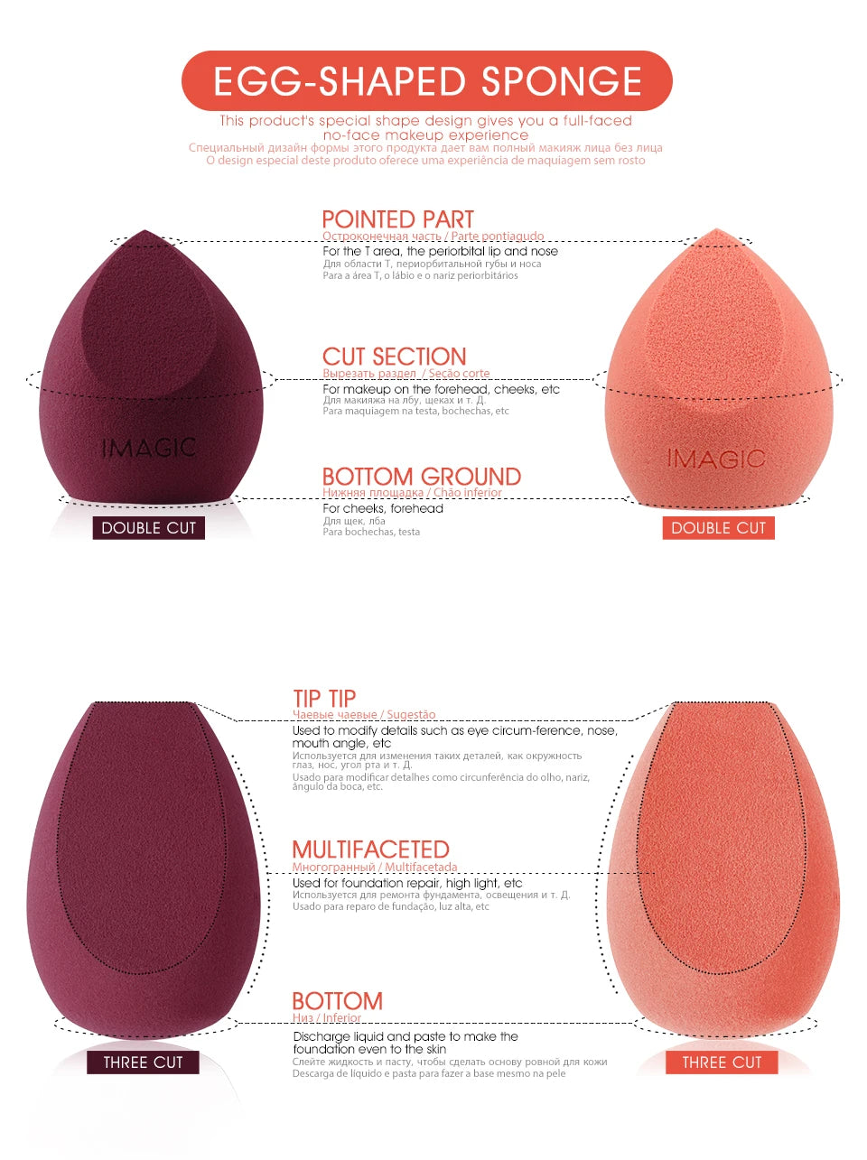 IMAGIC  Makeup Sponge Puff  Professional Cosmetic Puff For Foundation Beauty Cosmetic make up sponge Puff