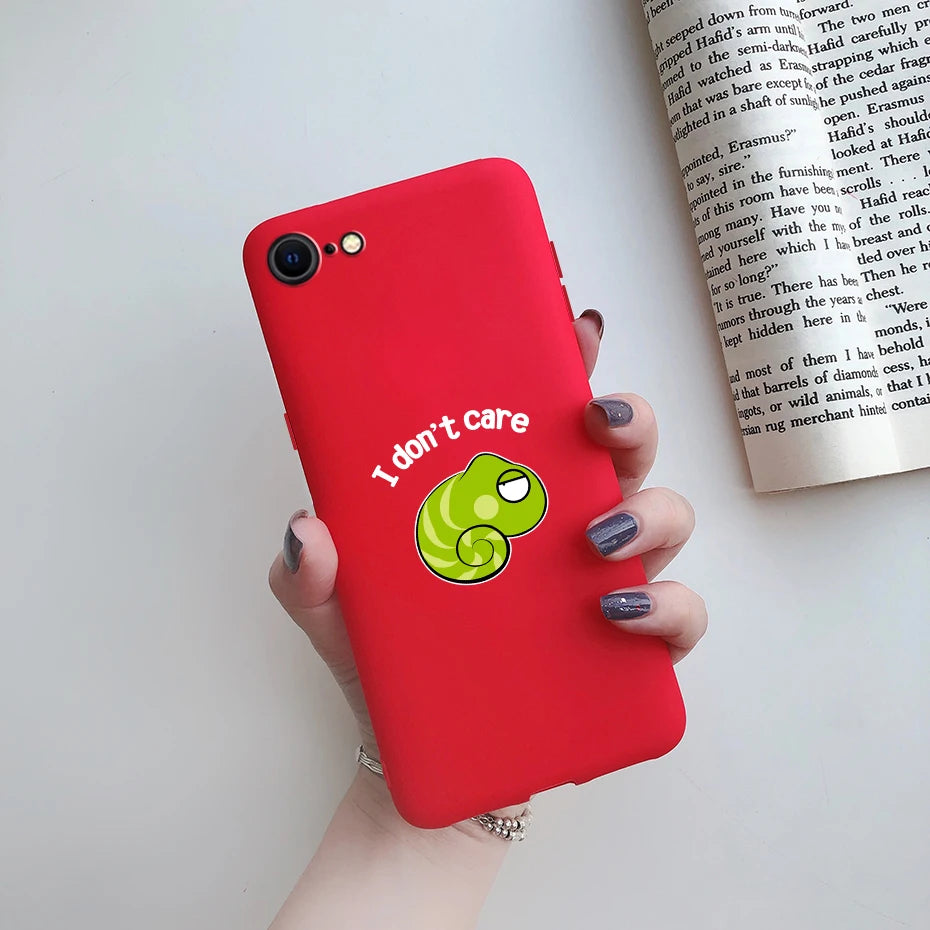 For iPhone SE 2022 Case For iPhone SE 3 SE3 2022 SE2022 Back Shockproof Cover Soft TPU Cute Cartoon Painted Silicone Phone Case