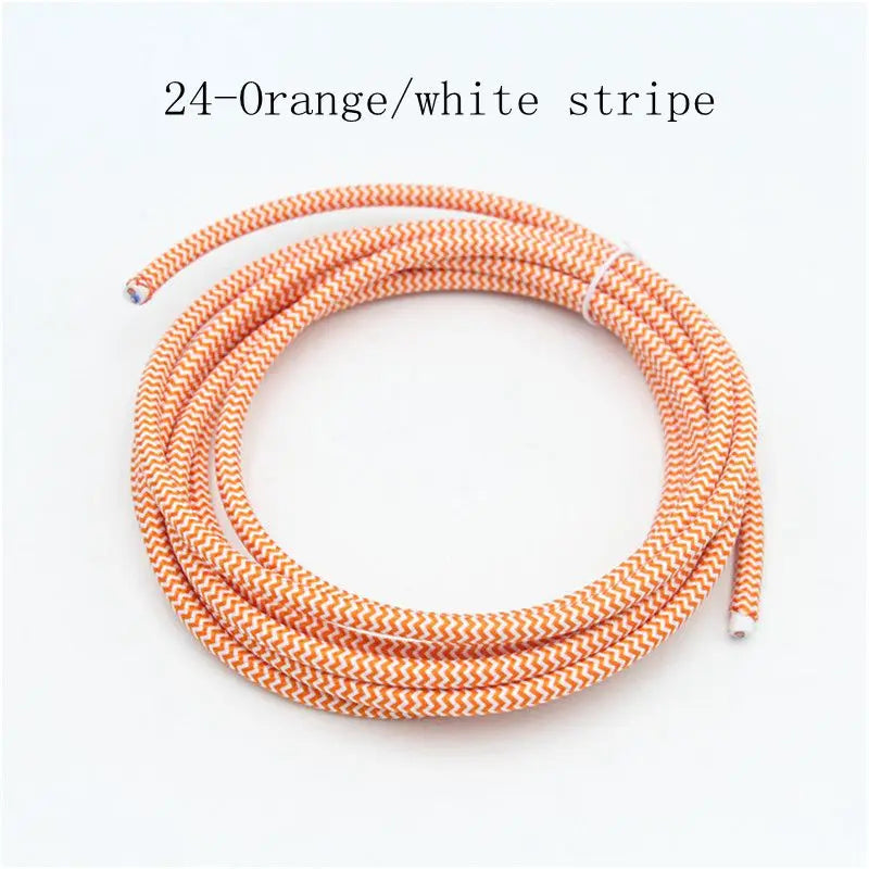 250V 2 Core 0.75mm2 Vintage Textile Cloth Covered Cable Fabric Braided Electrical Wire Flex Colour Cord