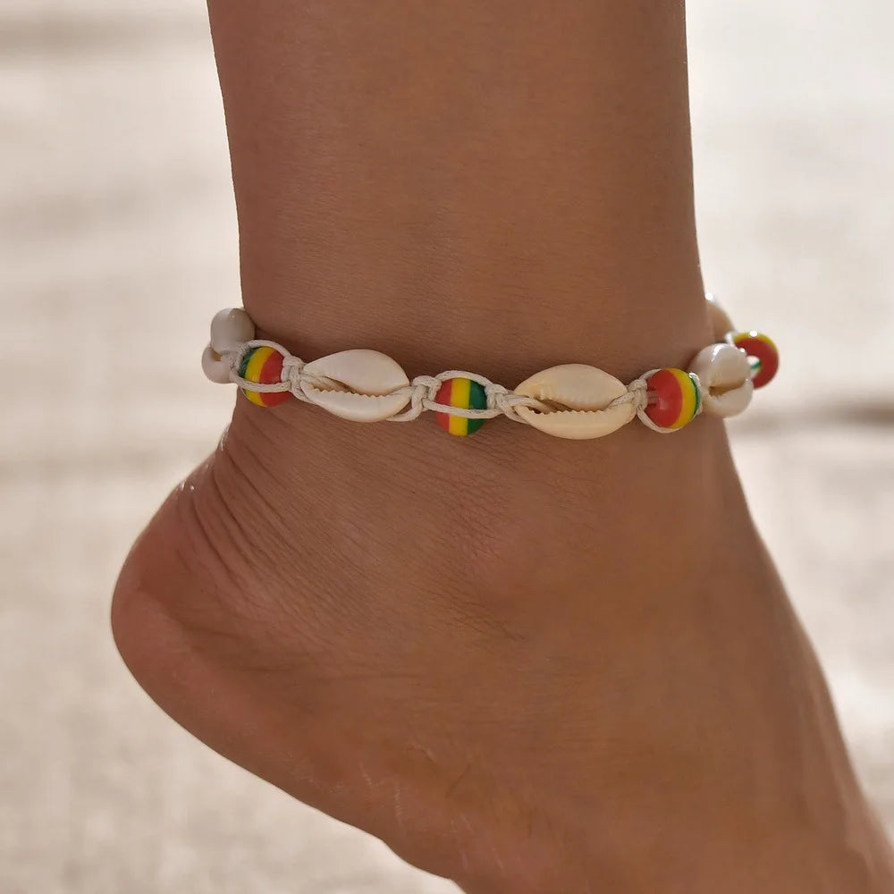 Bohemian Multilayer Shell Beads Anklets For Women Vintage Star starfish Ankle Bracelets on Leg Foot Chain Summer Beach Jewelry