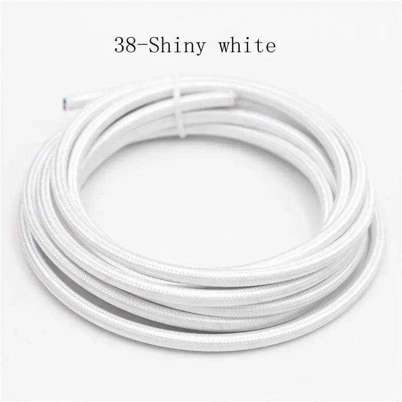 250V 2 Core 0.75mm2 Vintage Textile Cloth Covered Cable Fabric Braided Electrical Wire Flex Colour Cord