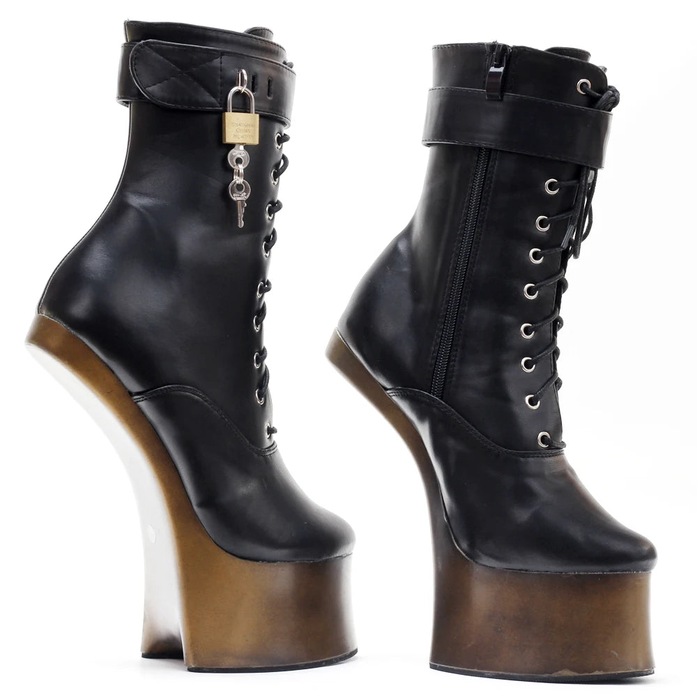 JIALUOWEI 7inch High Heel New Fancy Ponyplay Bootfetish Ankle Platform Boots In Stock Fast Shipping Size36-46