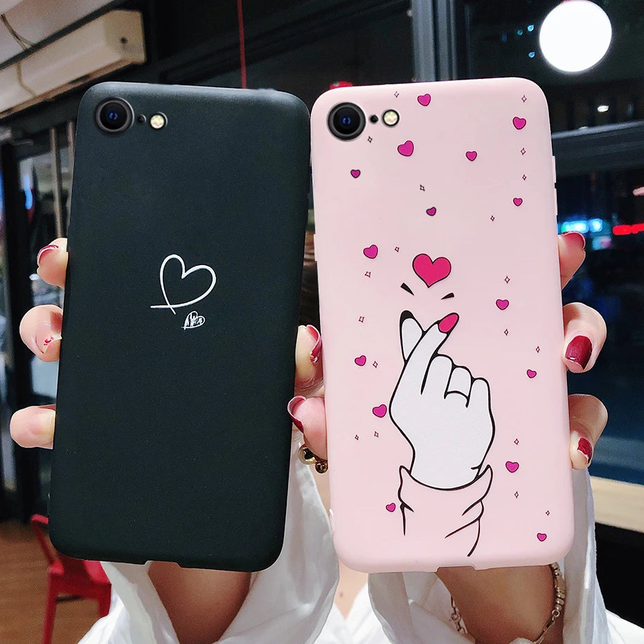 For iPhone SE 2022 Case For iPhone SE 3 SE3 2022 SE2022 Back Shockproof Cover Soft TPU Cute Cartoon Painted Silicone Phone Case