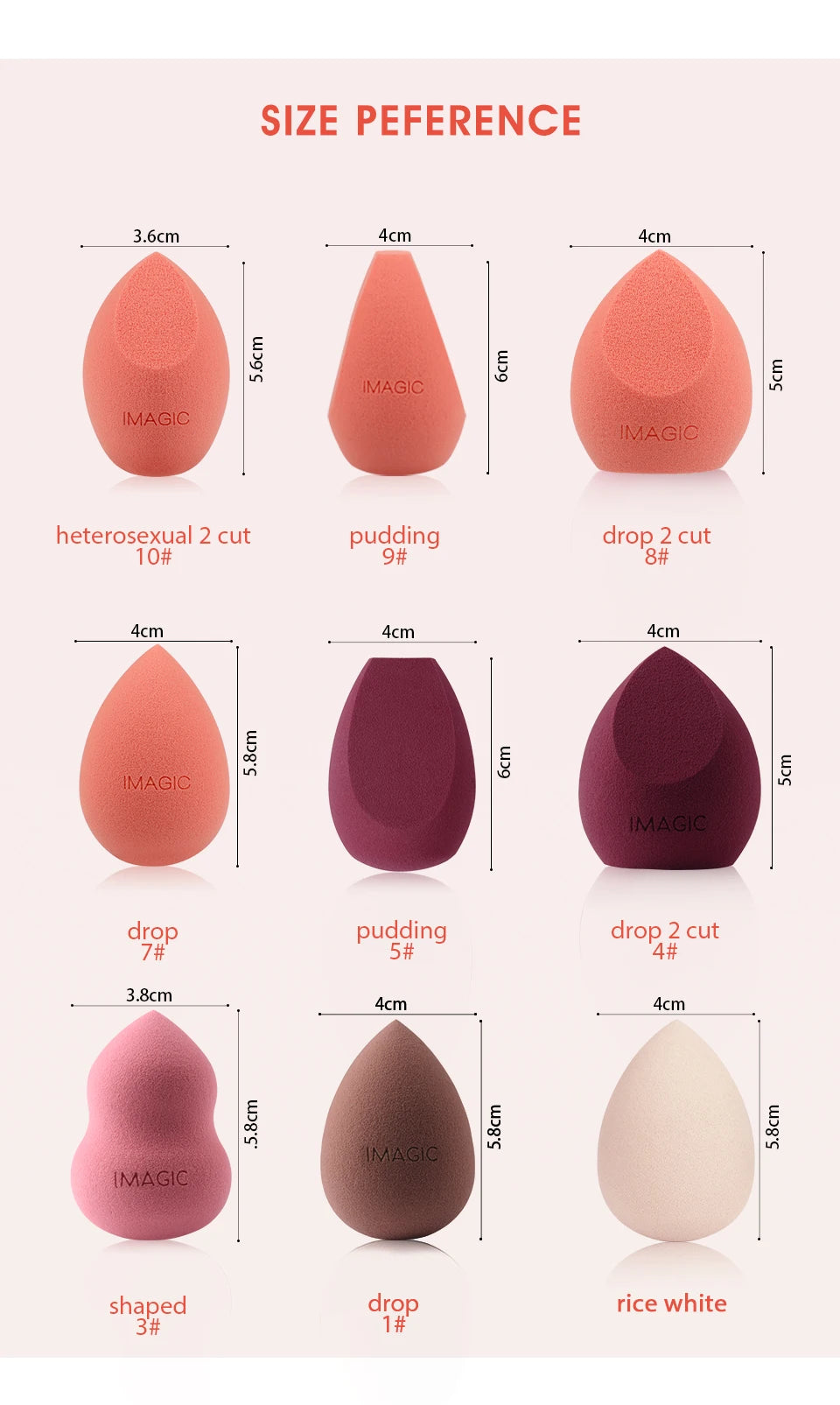 IMAGIC  Makeup Sponge Puff  Professional Cosmetic Puff For Foundation Beauty Cosmetic make up sponge Puff