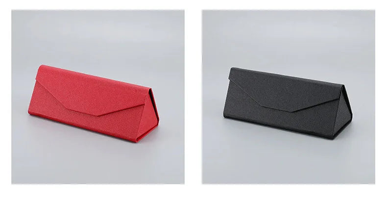 Cross Pattern Sunglasses Case Sunglasses Case PU Portable Compression Resistant Trend Foldable Unisex Pure Color Glasses Case
