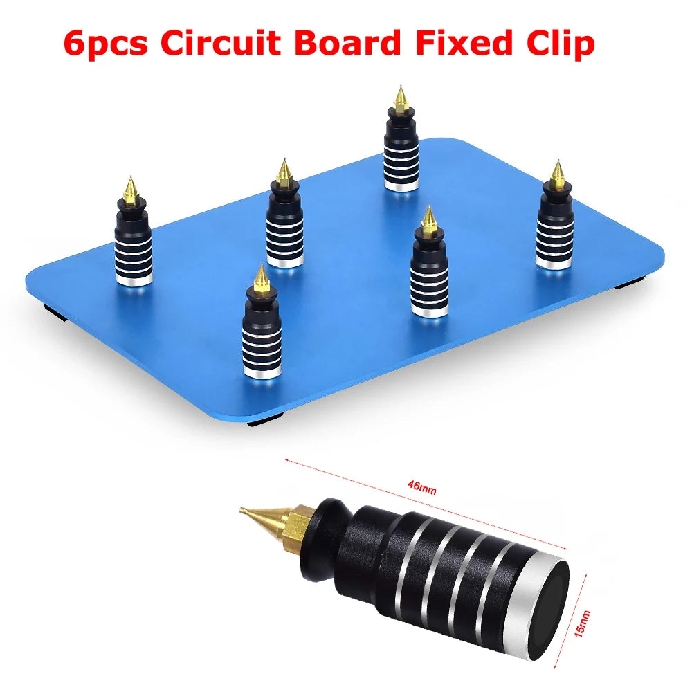 NEWACALOX PCB Fixture Clips Soldering Holder Third Hand Tool Magnetic Flexible Helping Hands with 3X LED Illuminated Magnifier