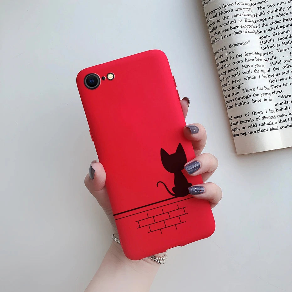 For iPhone SE 2022 Case For iPhone SE 3 SE3 2022 SE2022 Back Shockproof Cover Soft TPU Cute Cartoon Painted Silicone Phone Case