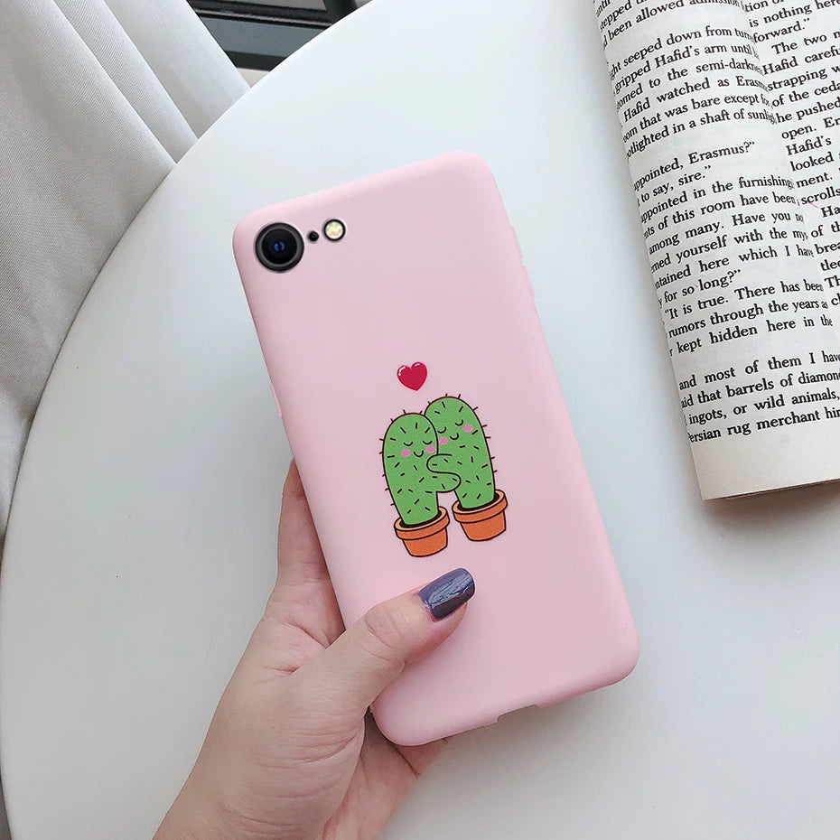 For iPhone SE 2022 Case For iPhone SE 3 SE3 2022 SE2022 Back Shockproof Cover Soft TPU Cute Cartoon Painted Silicone Phone Case